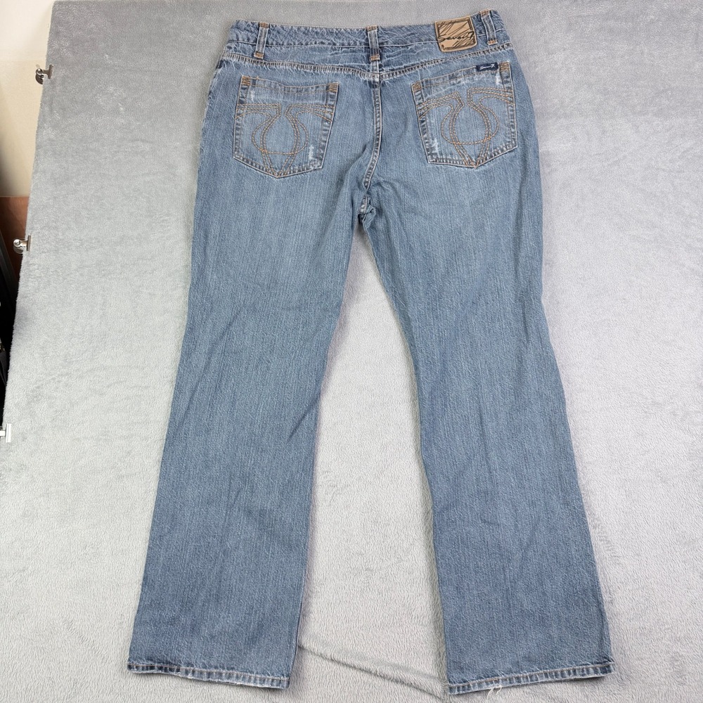 Seven7 Premium Mens Straight Leg Blue Jeans Medium Wash Size 38 Cotton